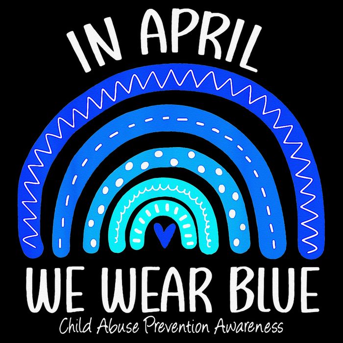 Wear Blue Messy Bun Child Abuse Prevention Awareness T-Shirt