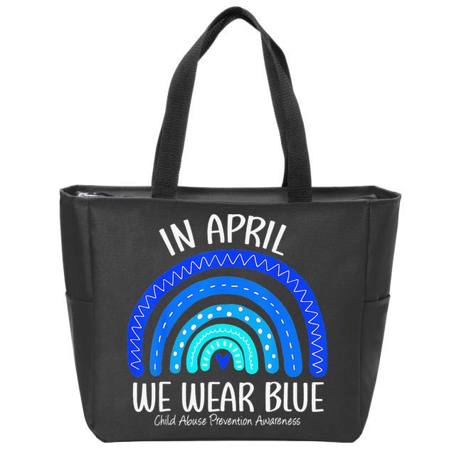 Wear Blue Messy Bun Child Abuse Prevention Awareness Zip Tote Bag