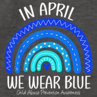 Wear Blue Messy Bun Child Abuse Prevention Awareness Vector Backpack