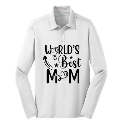 Worlds Best Mom Silk Touch Performance Long Sleeve Polo