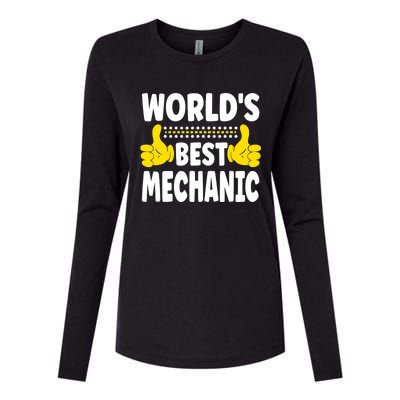 World's Best Mechanic Job Title Funny Profession Mechanic Womens Cotton Relaxed Long Sleeve T-Shirt