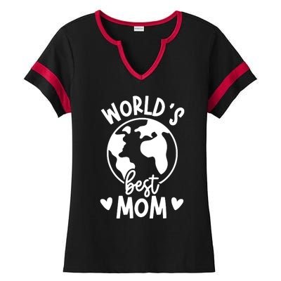 Worlds Best Mom Ladies Halftime Notch Neck Tee