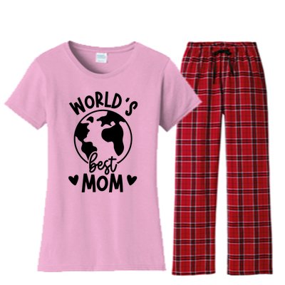 Worlds Best Mom Women's Flannel Pajama Set