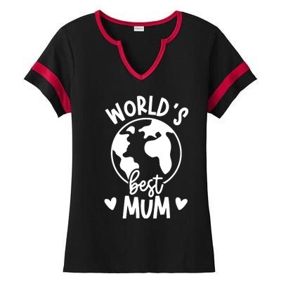 Worlds Best Mum Ladies Halftime Notch Neck Tee