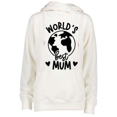 Worlds Best Mum Womens Funnel Neck Pullover Hood