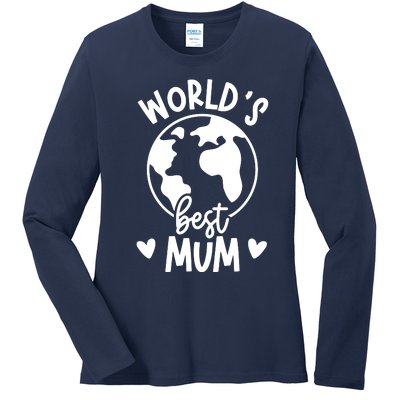 Worlds Best Mum Ladies Long Sleeve Shirt