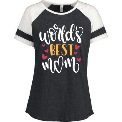 World's Best Mom Love Gift Enza Ladies Jersey Colorblock Tee