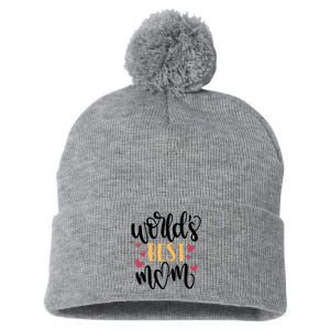 World's Best Mom Love Gift Pom Pom 12in Knit Beanie