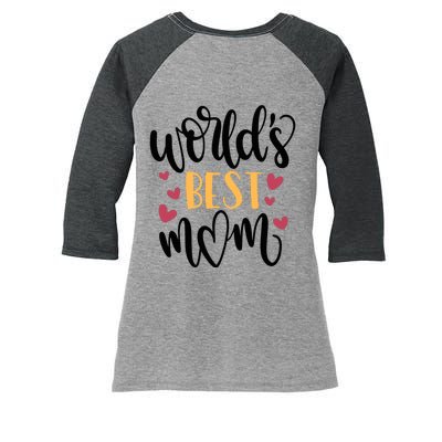 World's Best Mom Love Gift Women's Tri-Blend 3/4-Sleeve Raglan Shirt