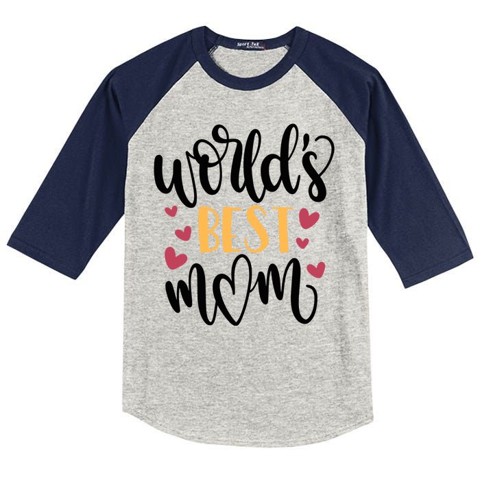 World's Best Mom Love Gift Kids Colorblock Raglan Jersey