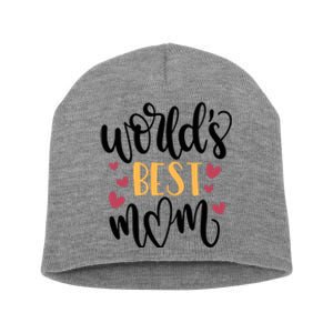 World's Best Mom Love Gift Short Acrylic Beanie