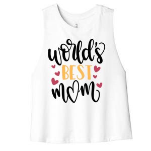 World's Best Mom Love Gift Women's Racerback Cropped Tank