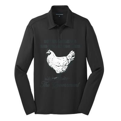 Womens Buy Me Chicken And Tell Me You Hate The Government Silk Touch Performance Long Sleeve Polo