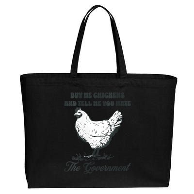 Womens Buy Me Chicken And Tell Me You Hate The Government Cotton Canvas Jumbo Tote