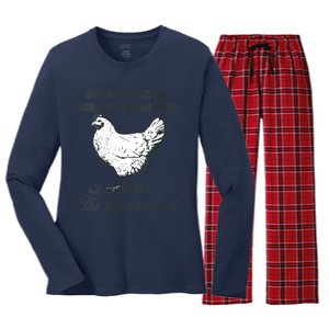 Womens Buy Me Chicken And Tell Me You Hate The Government Women's Long Sleeve Flannel Pajama Set 