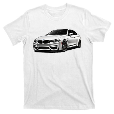 White Beamer M3m4 Sedan Sports Car Art M Series T-Shirt