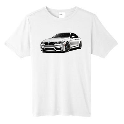 White Beamer M3m4 Sedan Sports Car Art M Series Tall Fusion ChromaSoft Performance T-Shirt