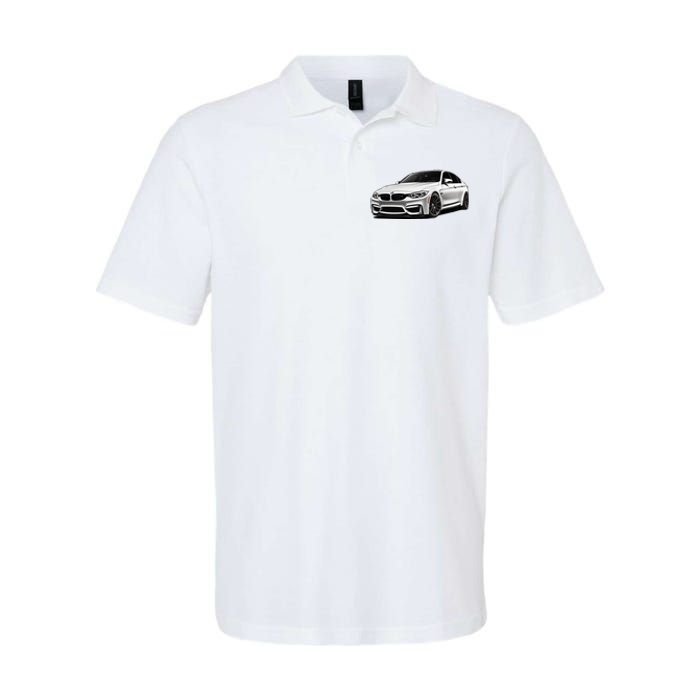 White Beamer M3m4 Sedan Sports Car Art M Series Softstyle Adult Sport Polo