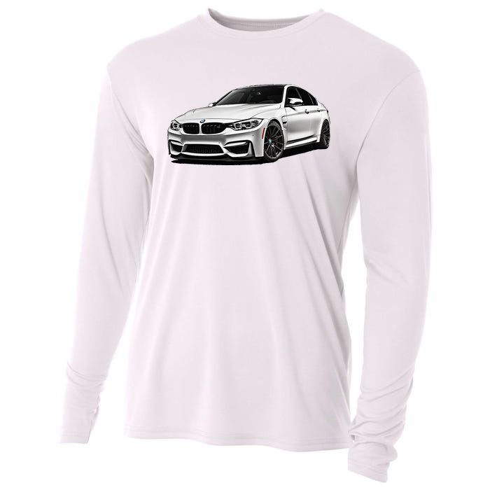 White Beamer M3m4 Sedan Sports Car Art M Series Cooling Performance Long Sleeve Crew