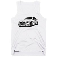 White Beamer M3m4 Sedan Sports Car Art M Series Tank Top