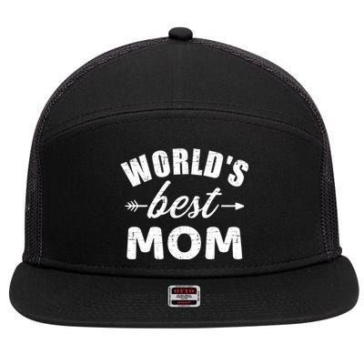 World's Best Mom Mother's Day Gift 7 Panel Mesh Trucker Snapback Hat