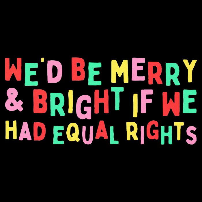 We'd Be Merry & Bright If We Have Equal Rights Flat Bill Trucker Hat