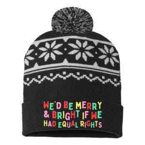 We'd Be Merry & Bright If We Have Equal Rights USA-Made Snowflake Beanie