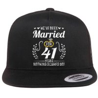 We've Been Married For 41 Years For Couples 41st Anniversary Flat Bill Trucker Hat