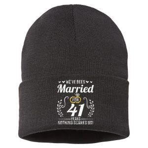 We've Been Married For 41 Years For Couples 41st Anniversary Sustainable Knit Beanie