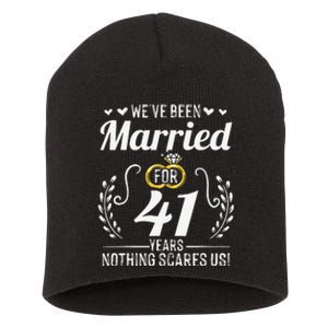 We've Been Married For 41 Years For Couples 41st Anniversary Short Acrylic Beanie