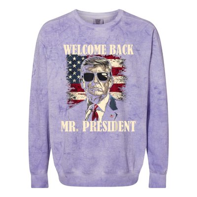 Welcome Back Mr President Donald Trump Victory Colorblast Crewneck Sweatshirt