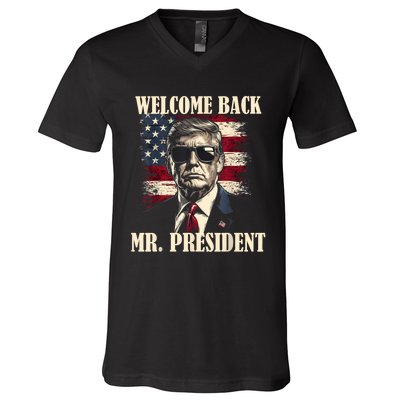 Welcome Back Mr President Donald Trump Victory V-Neck T-Shirt