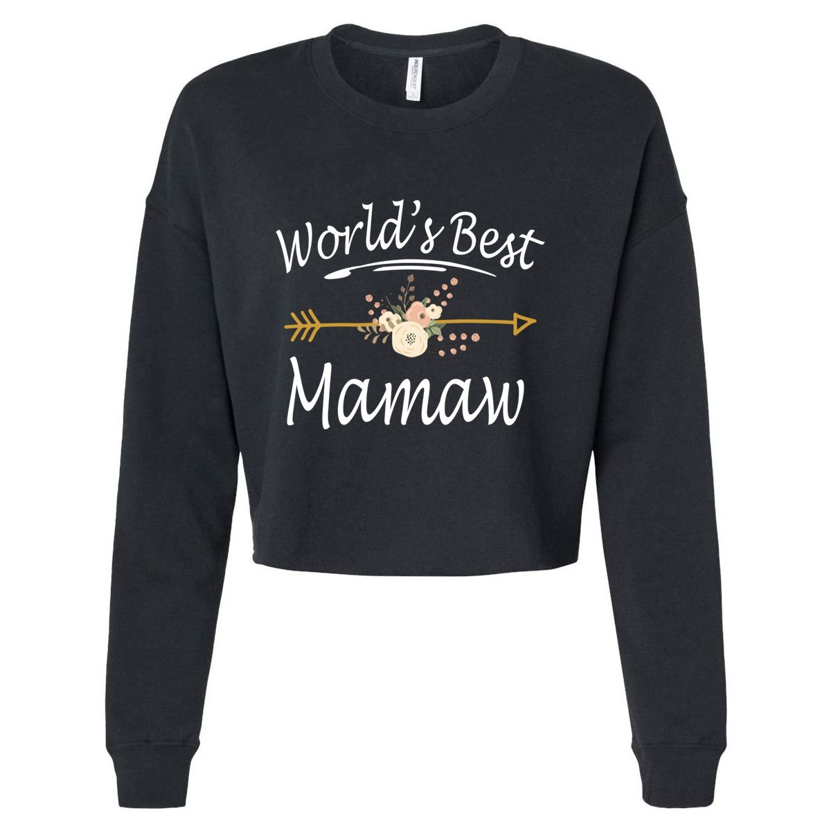WorldS Best Mamaw Gift Mothers Day Cute Funny Gift Cropped Pullover Crew