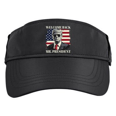 Welcome Back Mr President Trump Power Patriotic Usa Flag Adult Drive Performance Visor