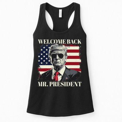 Welcome Back Mr President Trump Power Patriotic Usa Flag Womens Tank Top