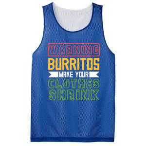 Warning Burritos Make Your Clothes Shrink Mexican Burrito Gift Mesh Reversible Basketball Jersey Tank