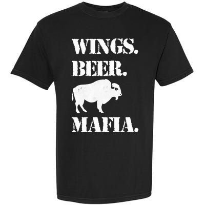 Wings Beer Mafia Buffalo Ny Buffalo Football Garment-Dyed Heavyweight T-Shirt
