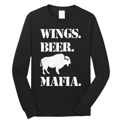 Wings Beer Mafia Buffalo Ny Buffalo Football Long Sleeve Shirt