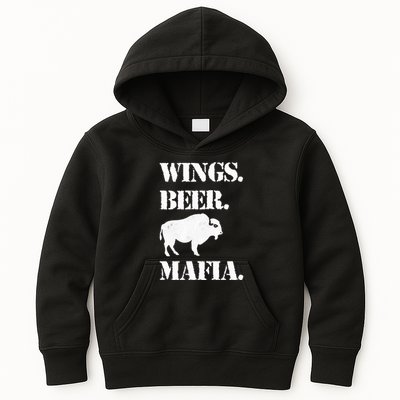 Wings Beer Mafia Buffalo Ny Buffalo Football Kids Hoodie