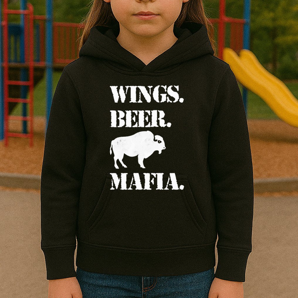 Wings Beer Mafia Buffalo Ny Buffalo Football Kids Hoodie