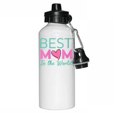 Wo Best Mom In The World Cute Gift For Mom Gift Aluminum Water Bottle 