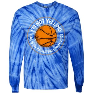 Wo's Basketball Mom Voice Gift Funny Basketball Mama Gift Tie-Dye Long Sleeve Shirt