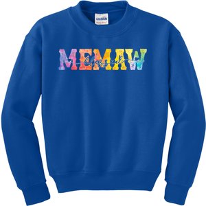 Wo Blessed Memaw Cute Colorful Hearts Memaw Gift Funny Gift Kids Sweatshirt