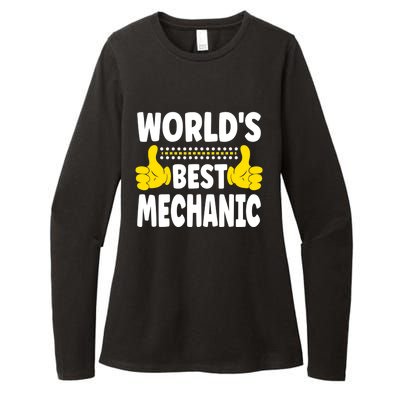 World's Best Mechanic Job Title Funny quote Mechanic Womens CVC Long Sleeve Shirt