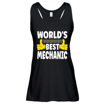 World's Best Mechanic Job Title Funny quote Mechanic Ladies Essential Flowy Tank