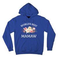 World's Best Mamaw Pink Watercolor Flower Bouquet Meaningful Gift Hoodie