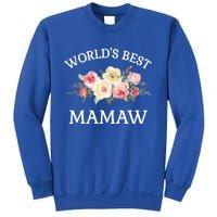 World's Best Mamaw Pink Watercolor Flower Bouquet Meaningful Gift Sweatshirt