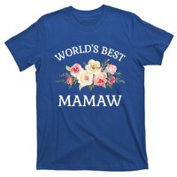 World's Best Mamaw Pink Watercolor Flower Bouquet Meaningful Gift T-Shirt