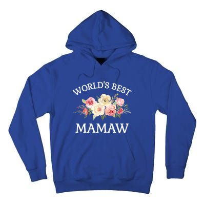 World's Best Mamaw Pink Watercolor Flower Bouquet Meaningful Gift Tall Hoodie