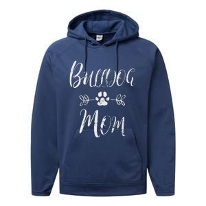 Womens Bulldog Mom French Bulldog Mom Funny Dog Mom Performance Fleece Hoodie